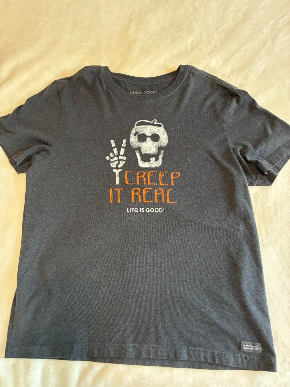 Life is Good Men’s Large Creep It Real Halloween Skull Crusher Tee